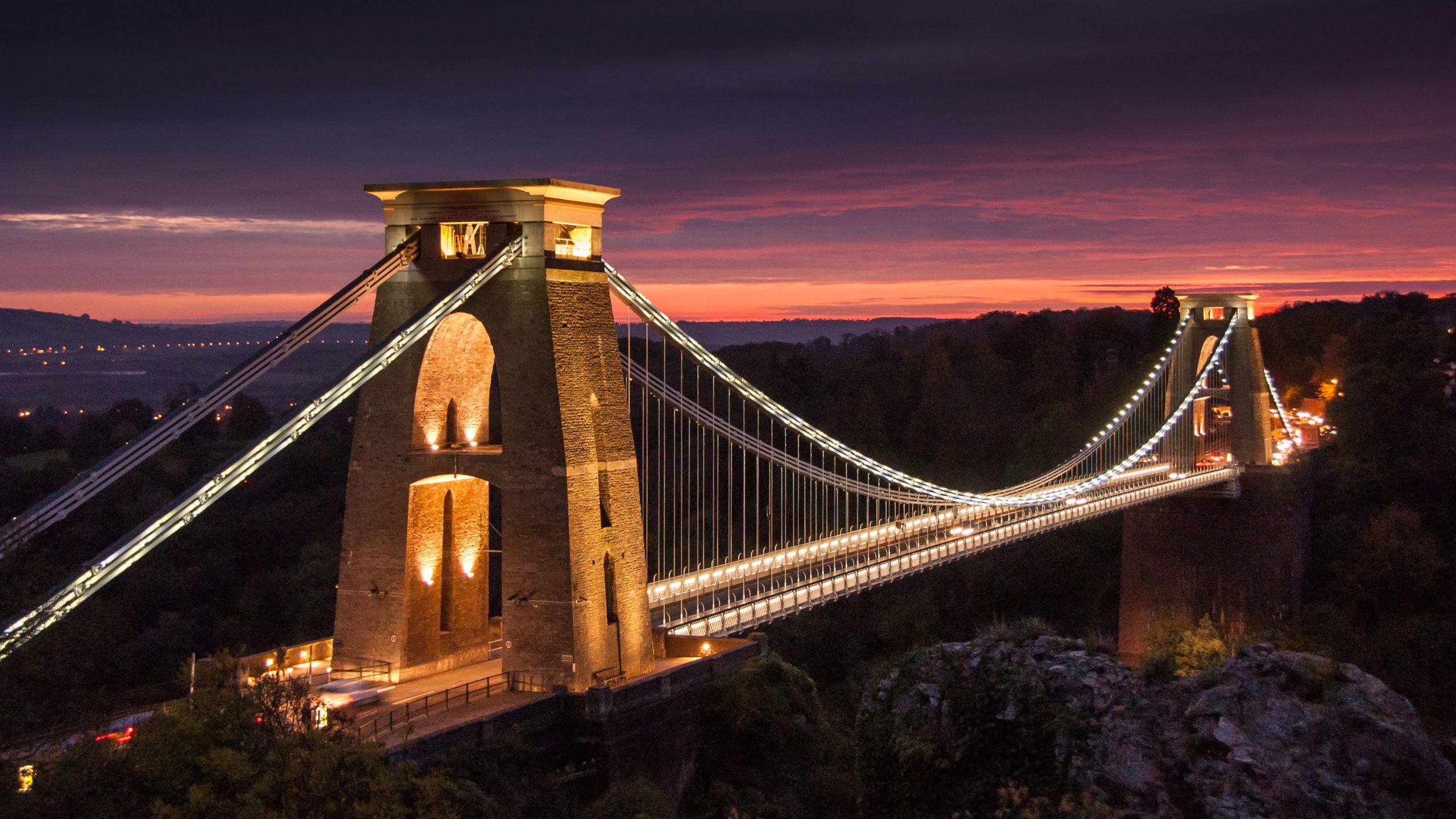 Clifton Suspension Bridge Bristol most panorama miasta