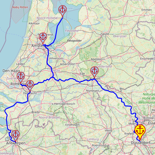Morska bryza i klimat portów, 7 nocy – Viva One 19.08 – 26.08 – mini mapa rejsu