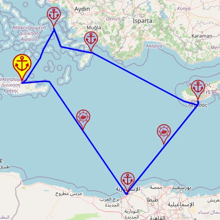 Egipt i Wyspy Greckie – z/do Heraklionu mapa