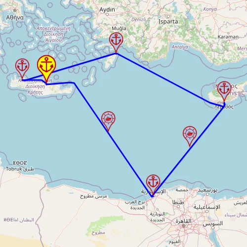 Egipt i Wyspy Greckie – z/do Heraklionu mapa