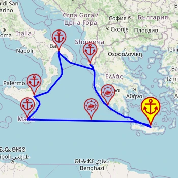 Świat wysp do zakochania – z/do Heraklionu mapa