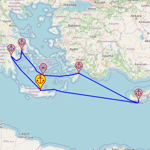 Czarujące wyspy – z/do Heraklionu mapa