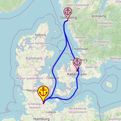 Świętowanie pod rozgwieżdżonym niebem w Nordlandzie - rejs z i do Kiel mapa
