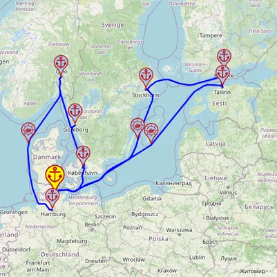 Metropolie Morza Bałtyckiego – z Kilonii do Hamburga mapa
