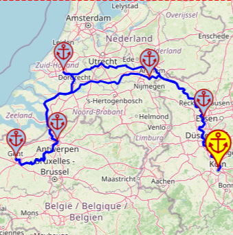 Magia Renu – Trasa Północna 2026, 7 nocy – A-Rosa Brava 16.08 – 23.08 – mini mapa rejsu
