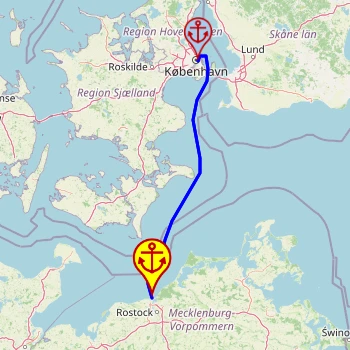 Odkryj Kopenhagę: Zabawa na pokładzie i hygge na lądzie – rejs z i do Warnemünde, 2 nocy – Mein Schiff 7 28.05 – 30.05 – mini mapa rejsu